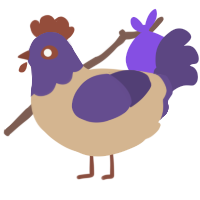 A beige and overcast chicken with a head pattern