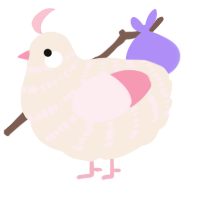 A cream and rose chicken with a bar pattern