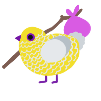 A yellow and mist chicken with a lace pattern