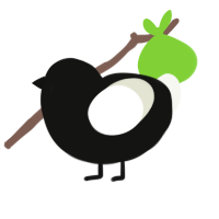 A black and white chicken