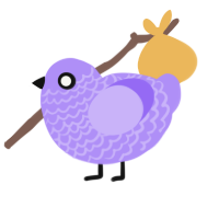 A lilac chicken with a lace pattern