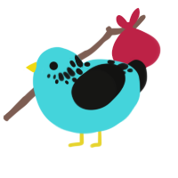 A aqua and black chicken with a neck-speckle pattern