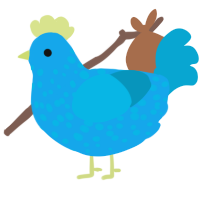 A sky and cerulean chicken with a speckle pattern