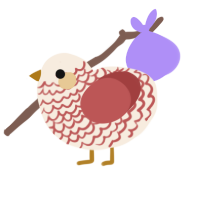 A cream and red chicken with a lace pattern