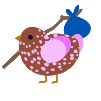 A russet and lavender chicken with a speckle pattern