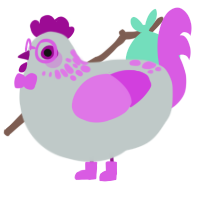 lavender milk tea, a silver and orchid chicken with a neck-speckle pattern