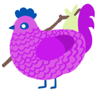 A orchid and amethyst chicken with a lace pattern