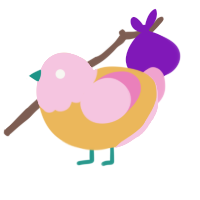 A honey and pink chicken with a head pattern