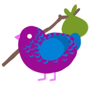 A plum and sapphire chicken with a half-lace pattern