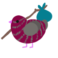A maroon and grey chicken with a bar pattern