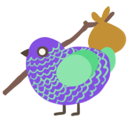 A blurple and spring chicken with a lace pattern