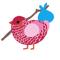 A crimson and pink chicken with a lace pattern
