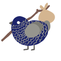 A navy and ash chicken with a lace pattern