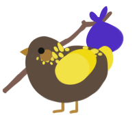 A bark and yellow chicken with a neck-speckle pattern