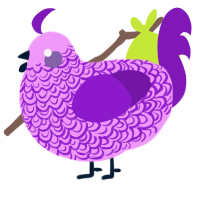 A lavender and violet chicken with a double-lace pattern
