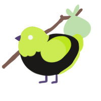 A sable and lime chicken with a head pattern