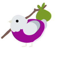 A plum and mist chicken with a head pattern