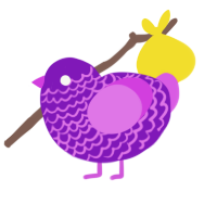 A violet and orchid chicken with a lace pattern