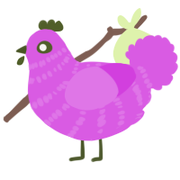 A orchid chicken with a bar pattern