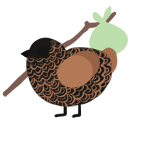 A sable and brown chicken with a double-lace pattern