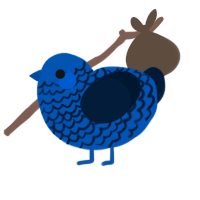 A ultramarine and tumblr chicken with a lace pattern