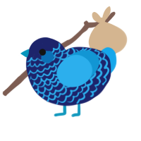 A navy and sky chicken with a lace pattern