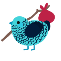 A aqua and tumblr chicken with a lace pattern