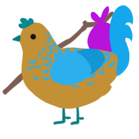 A gold and sky chicken with a half-lace pattern