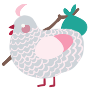 A mist and rose chicken with a lace pattern