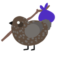A bark and grey chicken with a speckle pattern
