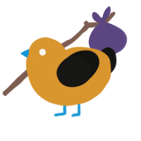 A orange and black chicken