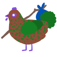 A russet and leaf chicken with a speckle pattern