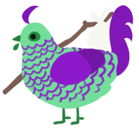 A spring and violet chicken with a lace pattern