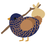 A navy and brown chicken with a lace pattern
