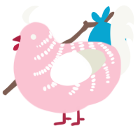 A rose and white chicken with a half-bar pattern