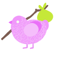A lavender chicken with a double-lace pattern