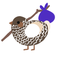 A bark and cream chicken with a lace pattern