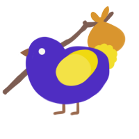A indigo and yellow chicken