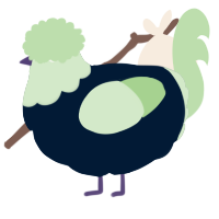 A tumblr and gluppy chicken with a head pattern