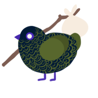 A tumblr and olive chicken with a double-lace pattern