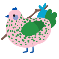 A rose and viridian chicken with a speckle pattern