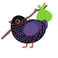 A black and overcast chicken with a lace pattern