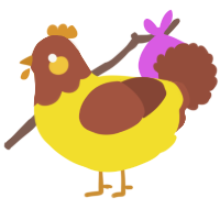 A yellow and russet chicken with a head pattern