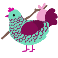 A mint and wine chicken with a lace pattern