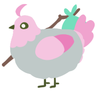 A silver and pink chicken