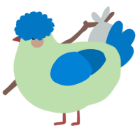 A gluppy and sapphire chicken