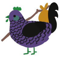 A overcast and black chicken with a lace pattern