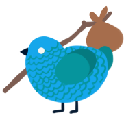 A sky and teal chicken with a lace pattern