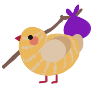 A honey and beige chicken with a bar pattern
