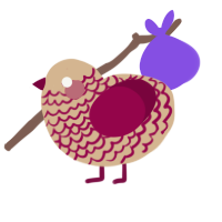 A beige and maroon chicken with a lace pattern